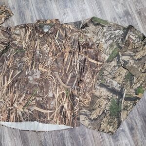 Drake Camo Vented Button Shirt & Realtree hunting shirts Men sz 2XL.